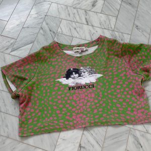 Fiorucci x Hypebeast Angel Crop T-Shirt Animal Print